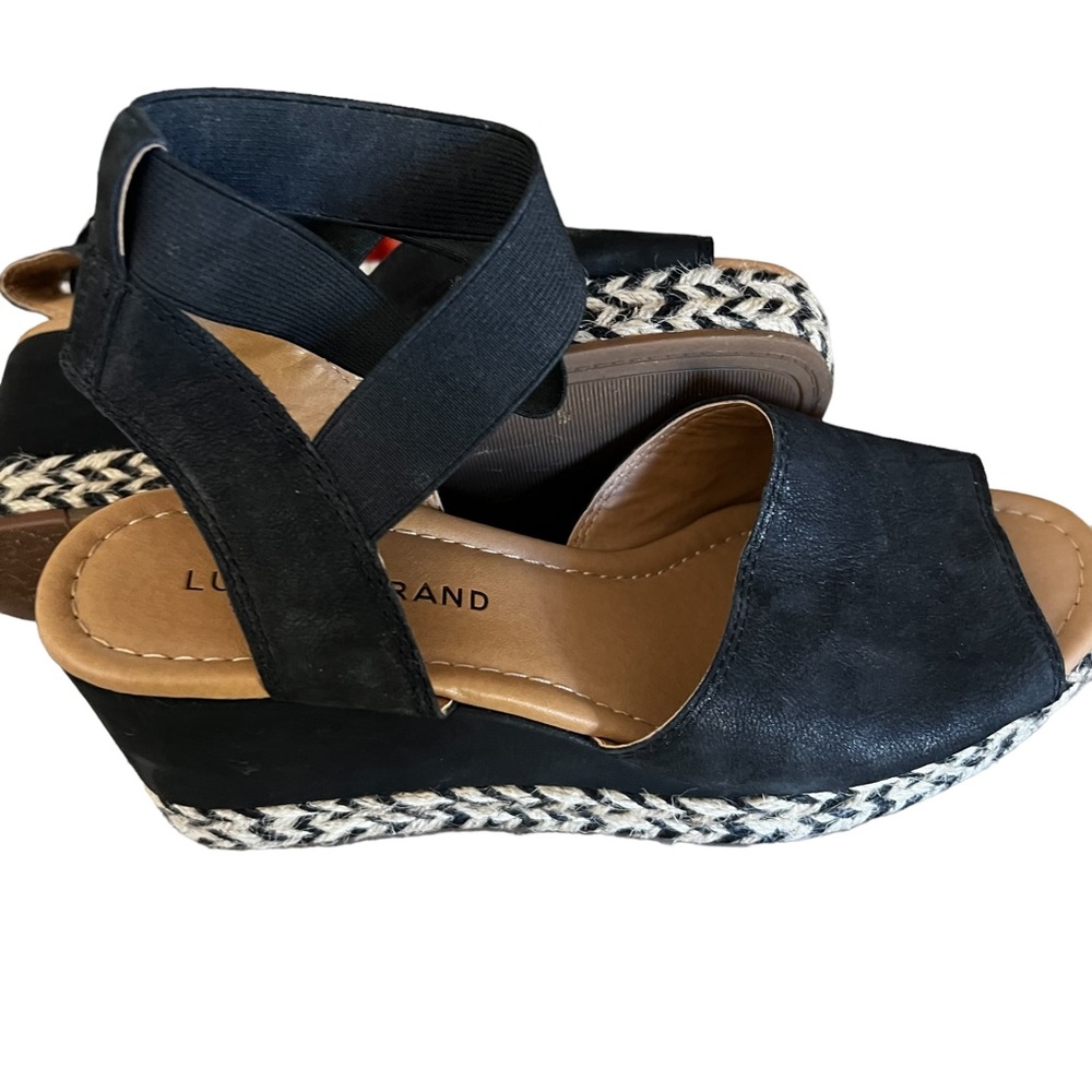 Lucky Brand Bettanie Wedge Sandals Size 8M  Preowned Very Good Condition